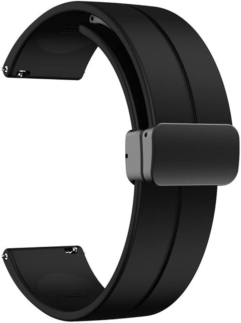 Black Silicone Magnetic Adjustable Belt Black Dial Date Dashing Watch