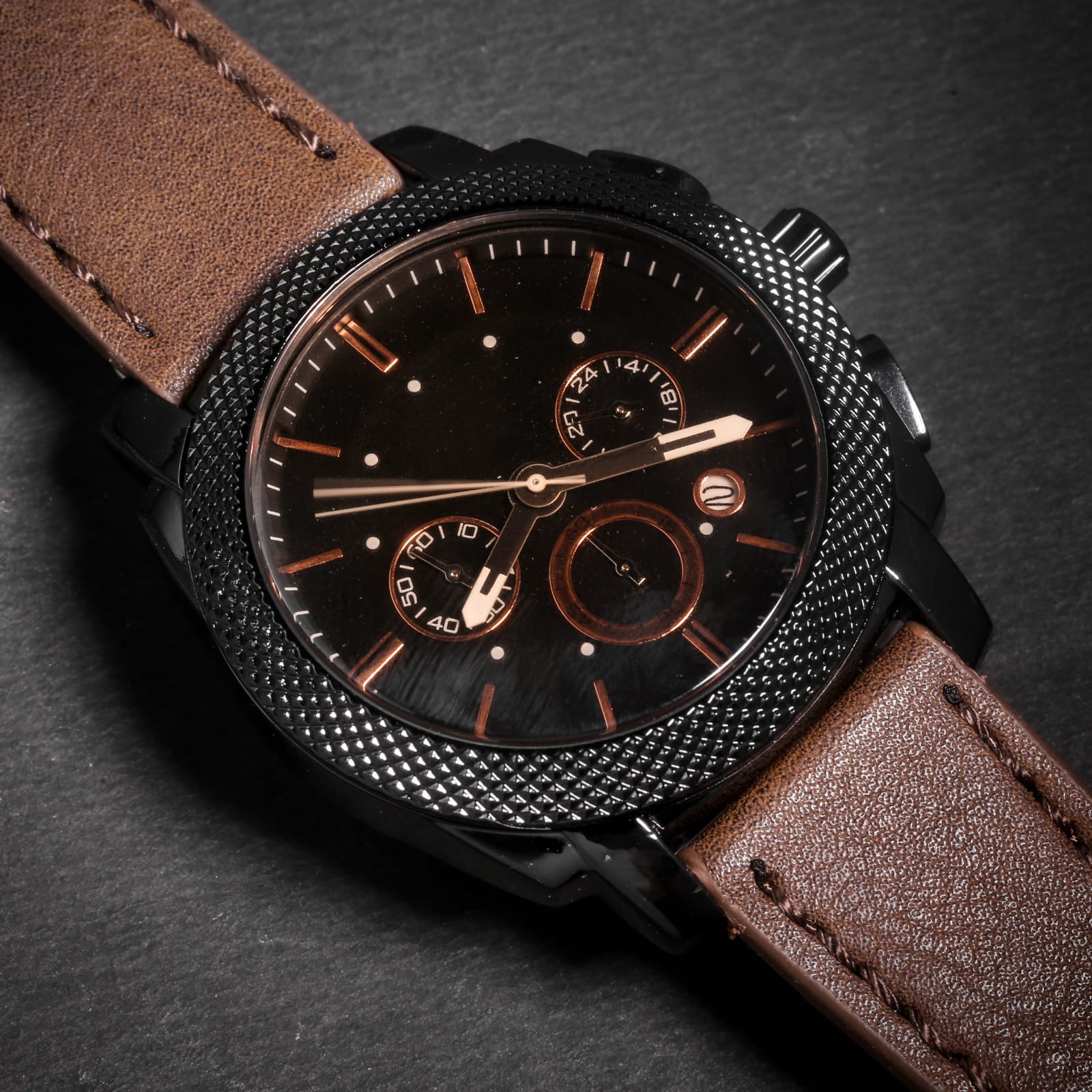 Black Moon Brown Leather Belt Watch