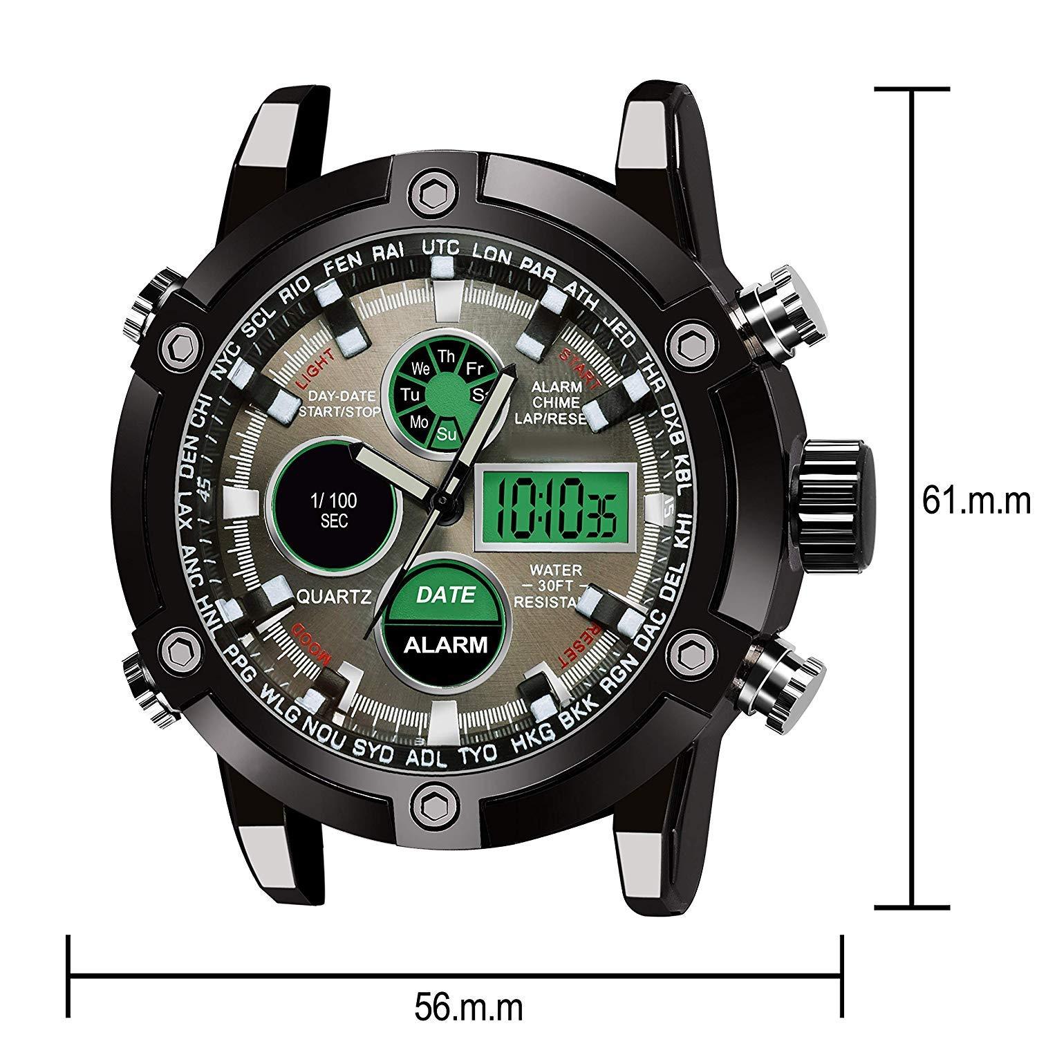 Sport Analog And Digital Multicolor Dial Date Clendar & Time Watch For Mens Boys Watch