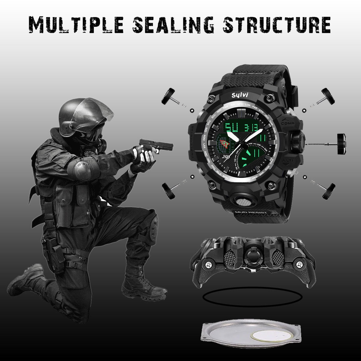 BLACK DIAL SPORTS ANALOG-DIGITAL MEN'S AND BOY'S WATCH