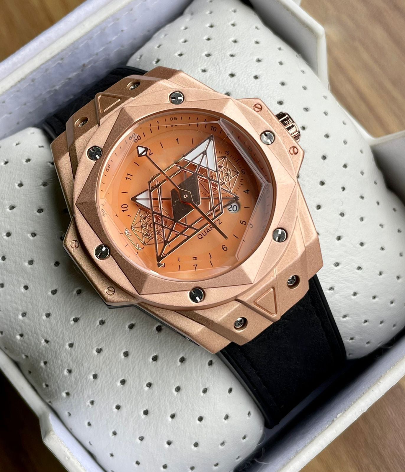 Daily Times Rose Gold Dial Mens Watch